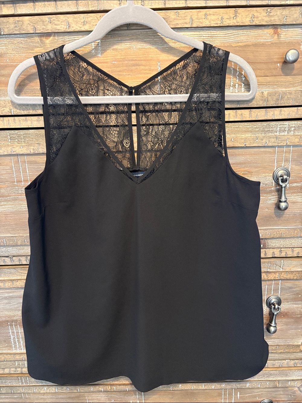 French Connection Lace V-Neck Sleeveless Top